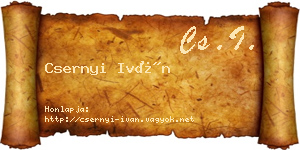 Csernyi Iván névjegykártya