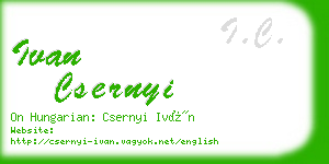 ivan csernyi business card